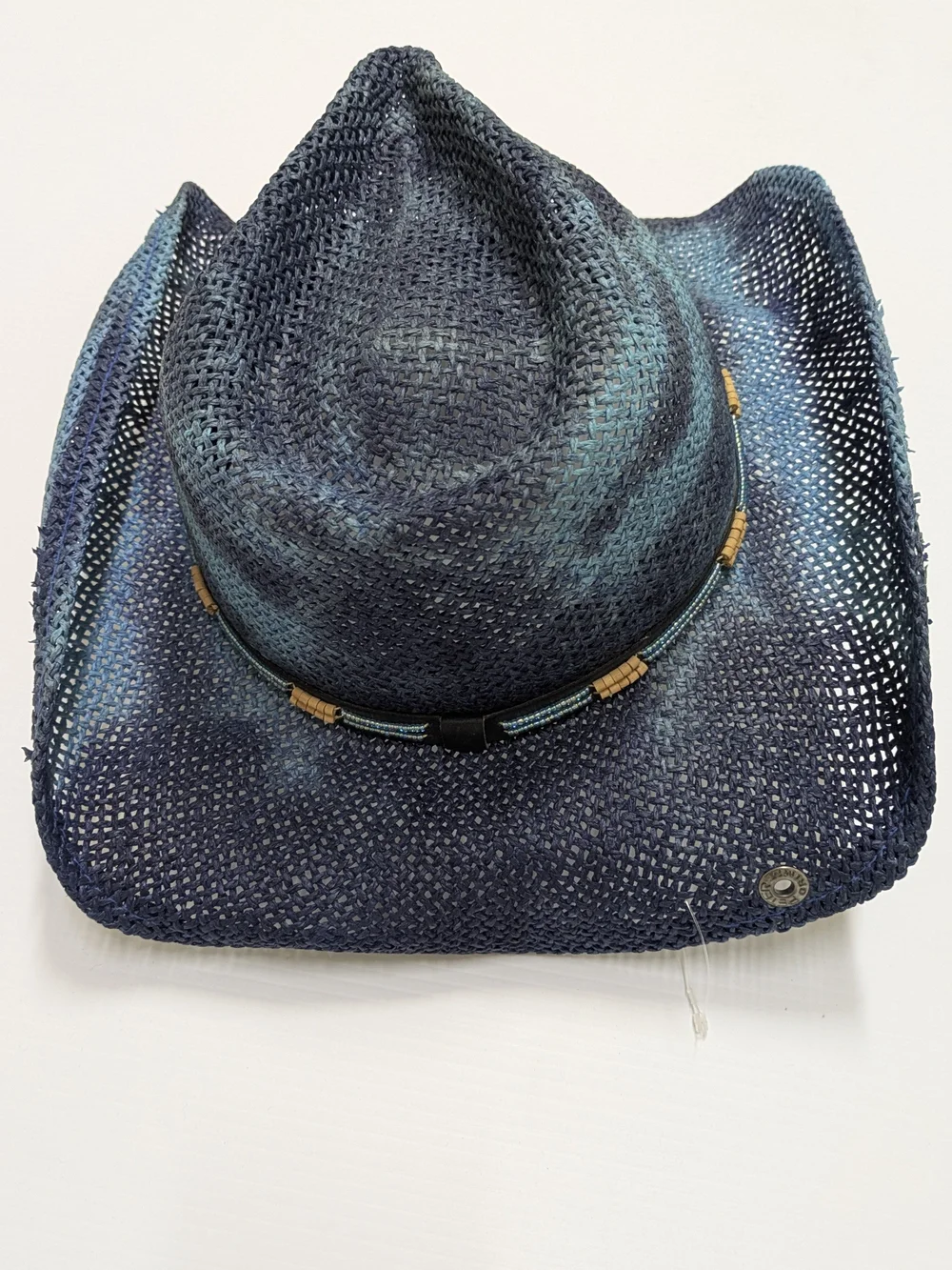 Berali Peter Grimm Drifter Cowboy Fine Bead Trim Western Hat Tie dye